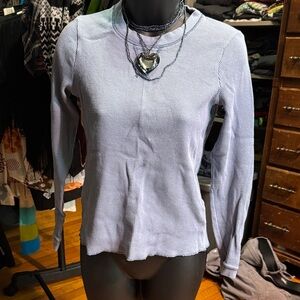 Women's Light Blue Long Sleeve Thermal Top